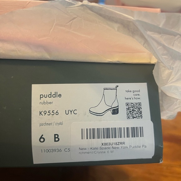 Kate Spade puddle rubber boots size 6 - Picture 2 of 3